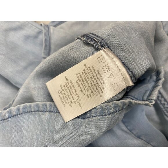Sam Edelmam Chambray Button Down Shirt Womens size Medium Tencel Classic Boho - Picture 7 of 11